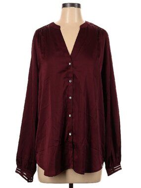 NWT Ann Taylor Factory Burgundy Blouse Size L